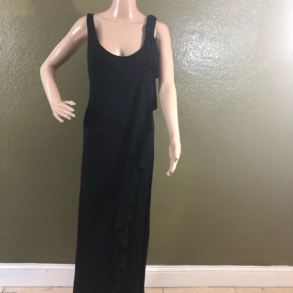 - Calvin Klein Black Maxi Ruffled Dress - Picture 6 of 8